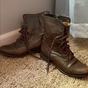 Steve Madden leather combat boots